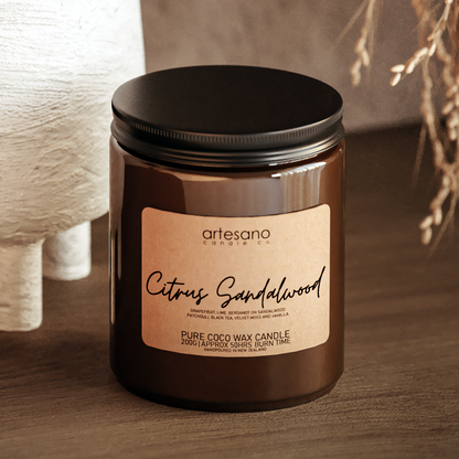 Citrus Sandalwood - Large Pure Coco Wax Candle