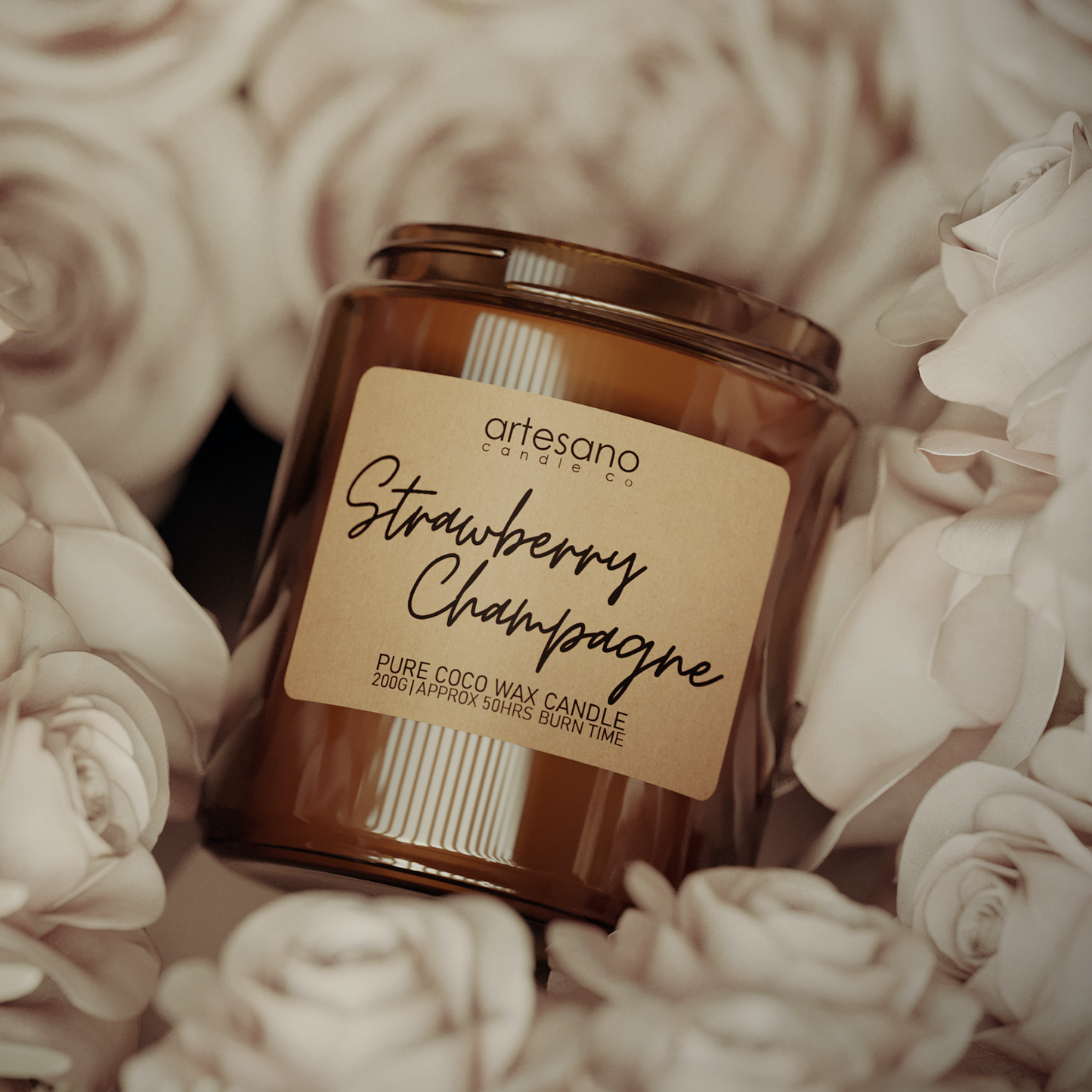 Strawberry Champagne - Pure Coco Wax Candle